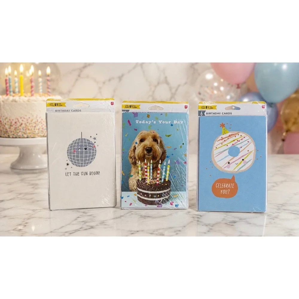 Birthday Cards Assorted Fun New SET OF 3 18 Cards Total NEW
